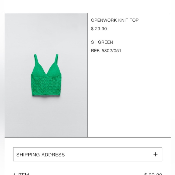 Zara green crochet top - Picture 4 of 8